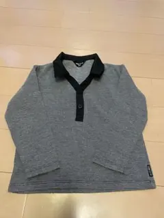 COMME CA ISM 長袖ポロシャツ 100A グレー/ブラック