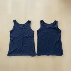 GUドライコットンタンクトップ 120cm 2枚セット ブラック