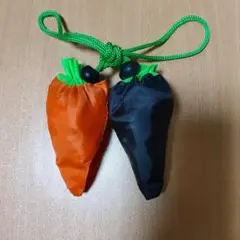ニンジン型エコバッグ オレンジ ブラック