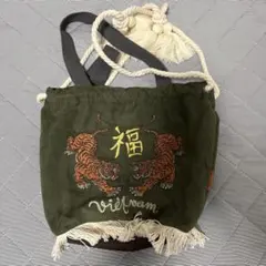 KRIFF MAYER ベトナム　虎刺繍 スーベニア　巾着　ショルダーバッグのサムネイル