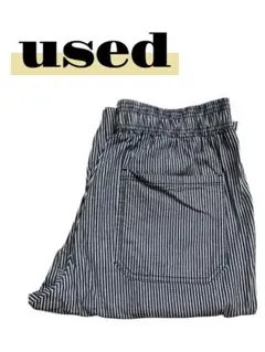 used ストライプ ワークパンツ ゴムウエスト