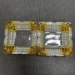 灰皿　ガラス製　昭和　レトロ　アンティーク　四角形灰皿セット（2個）