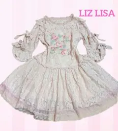 LIZLISA リズリサ Y2K 姫ギャル 花柄 レースリボン キャミワンピース