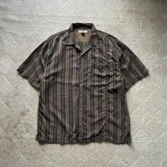 00s Tommy Bahama ストライプ シルクシャツ 開襟 トミーバハマ
