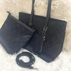 美品　ラシット ナイロンレザー　トートバッグ　ショルダーバッグ付き　ポーチ