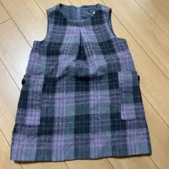 Bebe チェック柄 ジャンバースカート 100