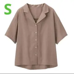 GU リネンブレンドオープンカラーシャツ(5分袖)