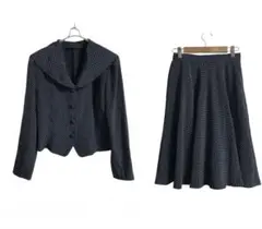 2点セット　水玉　ジャケット　スカート　9AR ポリエステル　セットアップ