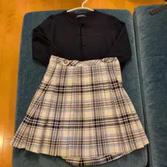 メゾピアノネイビー カーディガン(M/150)とスカートセット L