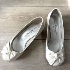 銀座かねまつ 22cm リボン アイボリー フォーマルセレモニー 入学式卒業式