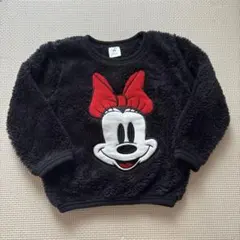 ミニーマウス ボアトレーナー 90サイズ 黒 ミニーちゃん モコモコ 長袖