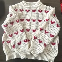 ハート柄ニットセーター