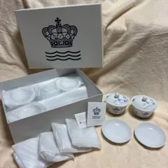 ロイヤルコペンハーゲン ブルーパルメッテ ボウル 蓋つき 5客セット