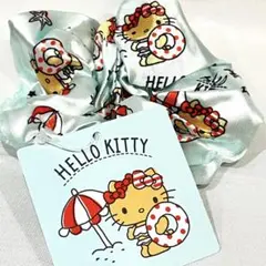 106☆日焼けキティ　シュシュ　薄いブルー