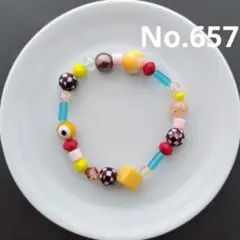 ハンドメイドカラフルランダムブレスレット657