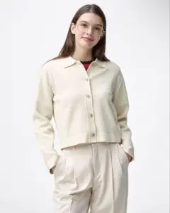 GU ミラノリブポロカーディガン