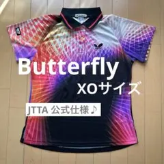 JTTA公式★美品★Butterfly 卓球 ポロシャツ ユニフォーム L XO