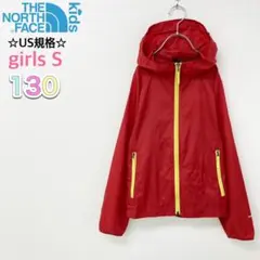 ノースフェイス US規格 ウインドブレーカー レッド 130