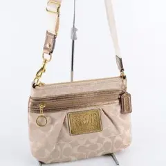 COACH コーチ ポピー シグネチャー ショルダーバッグ ゴールド Y2k