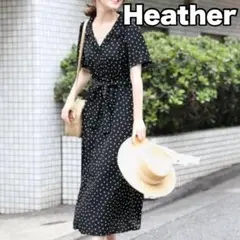 Heather ドット シャツ ブラック ワンピース ヘザー 韓国 美品
