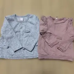 CLASSIC 長袖トレーナー 2点セット　80cm グレー　ピンク　フリル