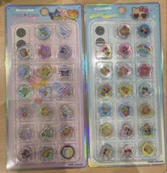 日焼けキティ　サンリオキャラクターズ　おはじきシール　2種セット