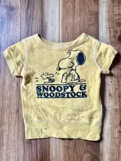 デニムダンガリー スヌーピー 半袖 トレーナー キッズ 100cm