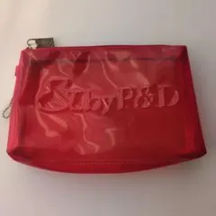 & by P&D 赤 透明ポーチ　クリアのサムネイル