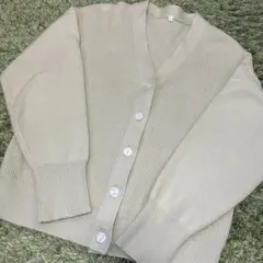 無印良品　Vネックカーディガン　ライトグリーン