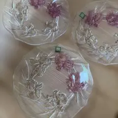 HOYA CRYSTALクリスタル18cmフルーツ皿3客セット　未使用
