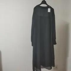 ブラック シフォン ロングドレス