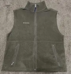 90s Columbia フリースベスト Lサイズ オリーブグリーン