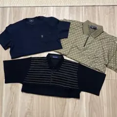 美品　メンズ服　半袖　ポロシャツ　3点まとめ　Ｌサイズ　サマーニット