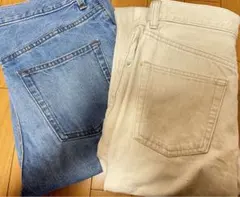 GU 神デニム ハイウエストストレートジーンズ　2点セット
