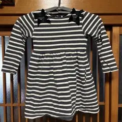 BeBe ボーダー柄 七分袖ワンピース 110