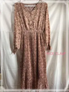 NICE CLAUP 花柄長袖ワンピース
