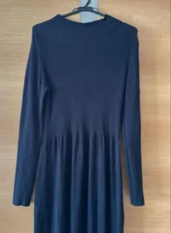 nano universe ブラックニットロングワンピース