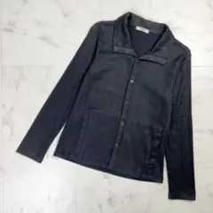 renoma HOMME リブニットカーディガン 黒 サイズM*QD1416のサムネイル