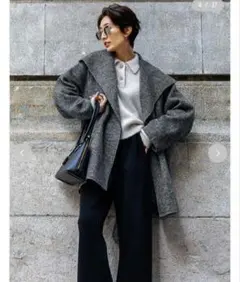 新品未使用タグ付き☆ミラオーウェン　共ベルト付きビックカラーミディ丈コート