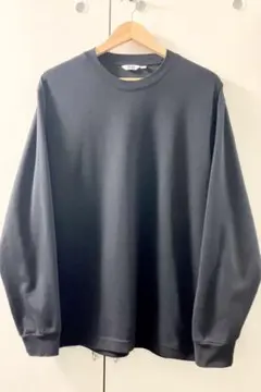 エアリズムコットンクルーネックルTシャツ Lサイズ ブラック / UNIQLO