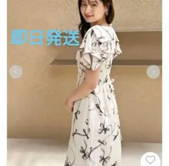 【お値下げ】SNIDEL Sustainableリボンプリントワンピース