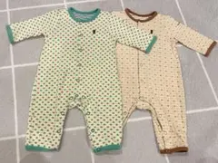 ミキハウス70サイズ長袖ロンパース 2着セット