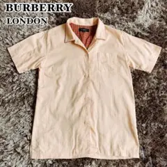 バーバリー ロンドン 高品質 コットンツイル シャツ 半袖 刺繍 ホースロゴ L
