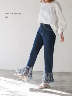 BRU NA BOINNE フリンジデニムパンツ 00 日本製のサムネイル