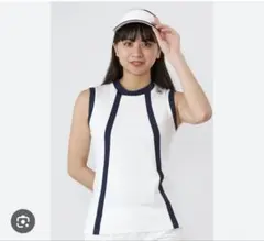 M•U SPORTS ハイネックノースリーブシャツ ライン ゴルフウェア 速乾