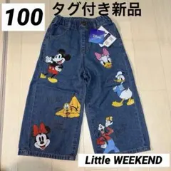 しまむら　リトルウィークエンド　ディズニー　ミッキー　デニム　新品　100サイズ