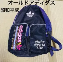 昭和平成レトロ　アディダス　バックパック　リュック　オールド　黒紫