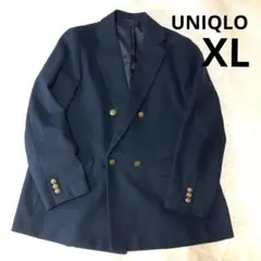 美品　 ユニクロ ウール混　紺ブレ 金ボタン　XL　ジャケット　ダブル