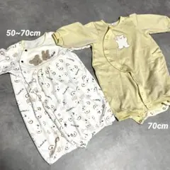 2枚セット くまさん 動物柄 ロンパース 50~ 70cm 70cm