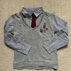 Vネックシャツ⭐︎チェックストレートパンツ⭐︎上下セット⭐︎140センチ